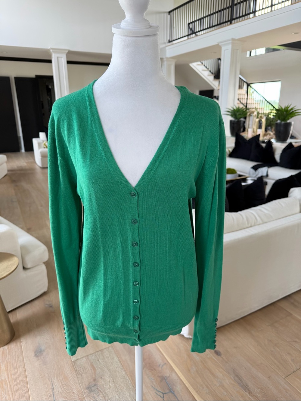 Cielo Emerald Green V-Neck Button Cardigan